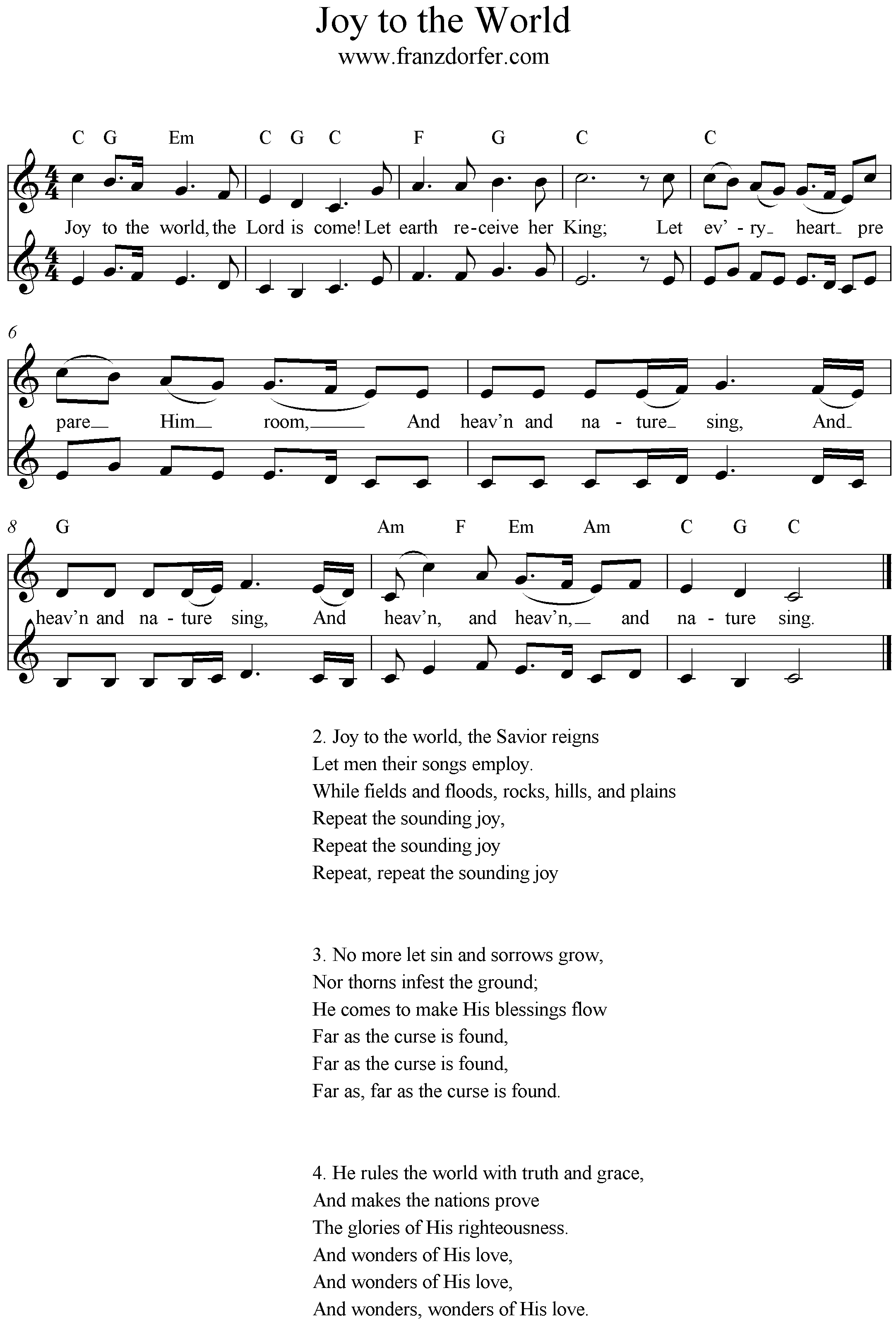 Joy To The World 2stimmig